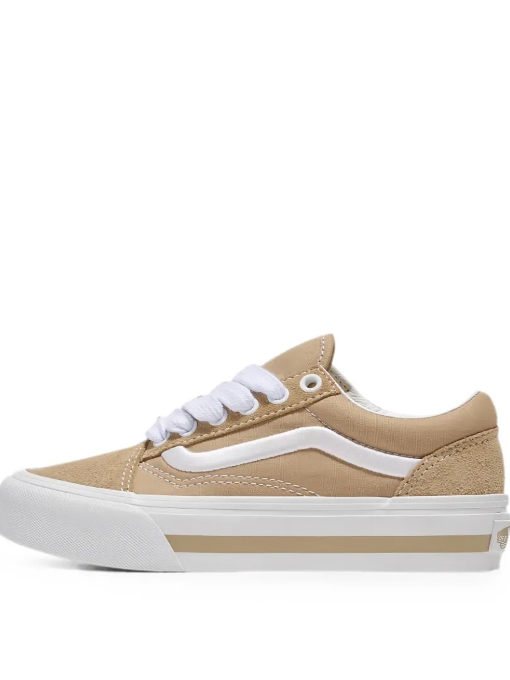 Vans Old Skool Platform Sneakers in Tan / White